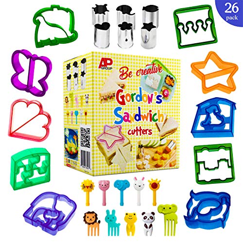 Sandwich Cutters for Kids | Funbite Food Cutter for Kids | Exciting and Innovative | Kids Friendly | 26 pieces set | Variant Sandwich Cutters | Vegetable and Cheese Stamps | Animal Shaped Food Picks |