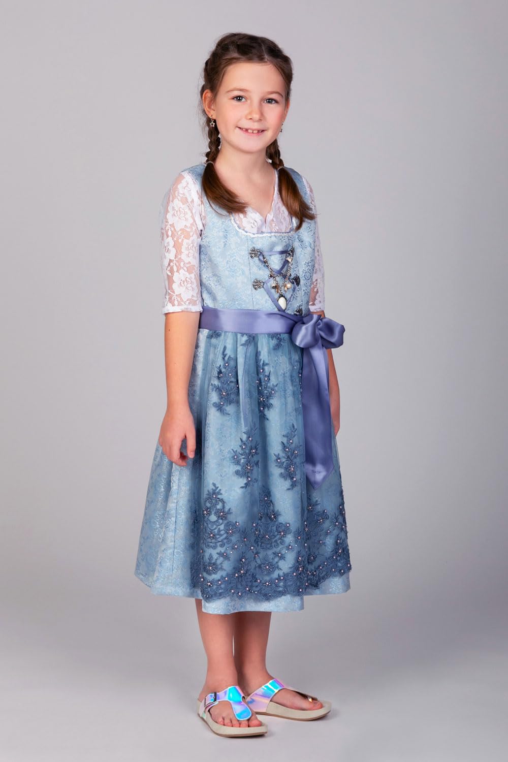 Edelnice Trachtenmode Kinder Dirndl Cloé 3-TLG. inkl. Bluse, Schürze und Charivari