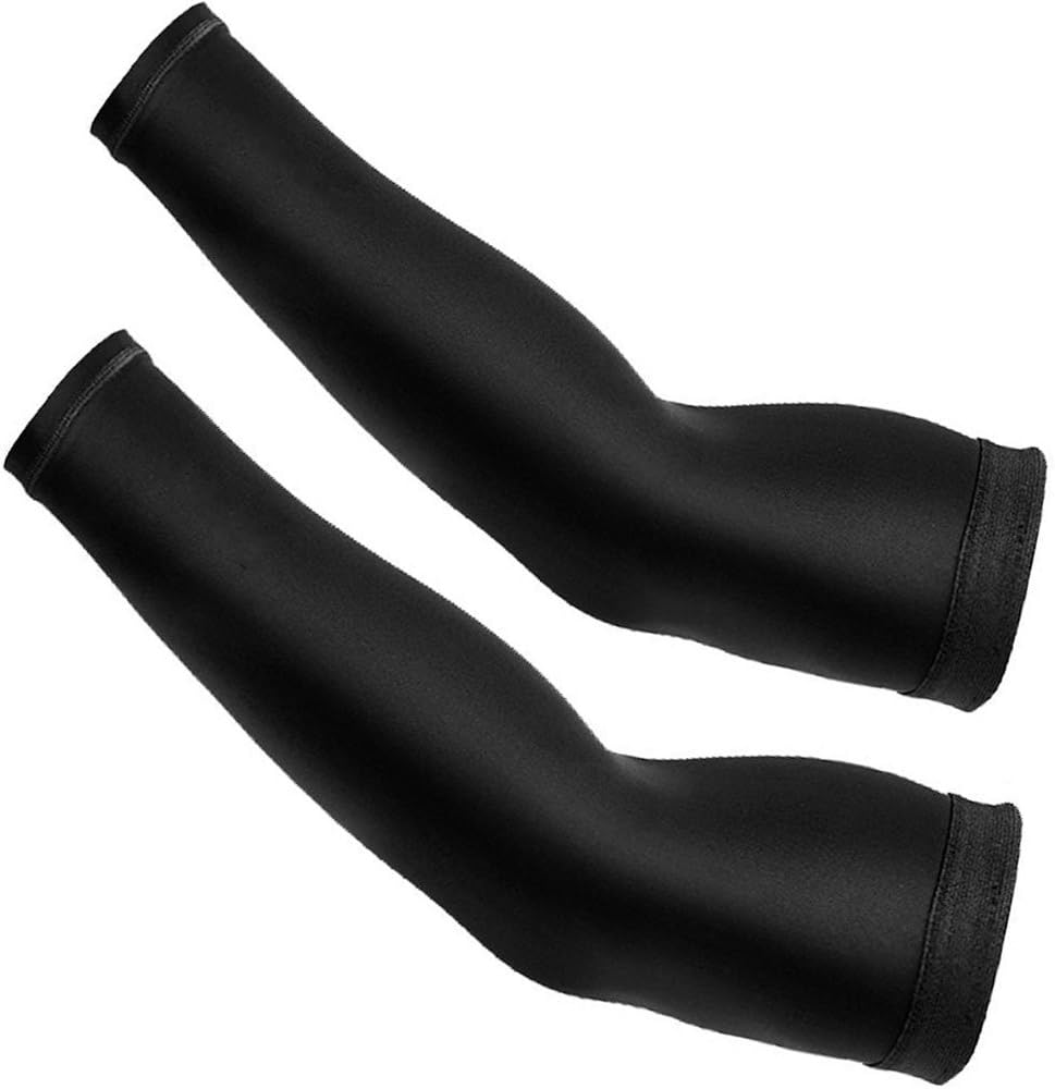 MAKLULU Shooter Sleeves, 1 Pair for Men, Women - Baseball Basketball Compression Sleeve - Protection for Lymphedema, Elbow Warmer -XXL(Black)