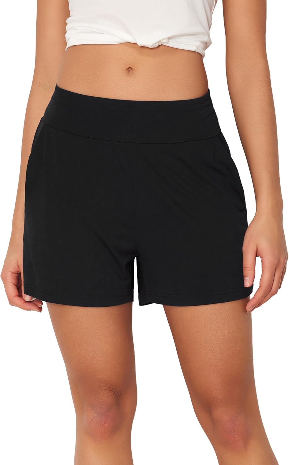 GYS Bamboo Viscose Pajama Shorts for Women, Casual Micro Mini Lounge Shorts, Soft Comfy Sleep Bottoms