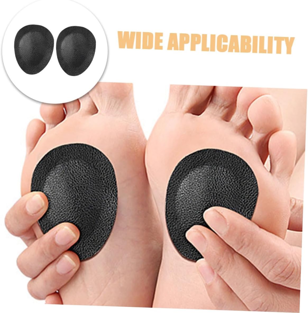 Alipis Pu Forefoot Cushion Pads Self-Adhesive Shock-Absorbing Foot Pads for Women’s Shoes, Ball-of-Foot Inserts Protectors for High Heel Comfort and Relief