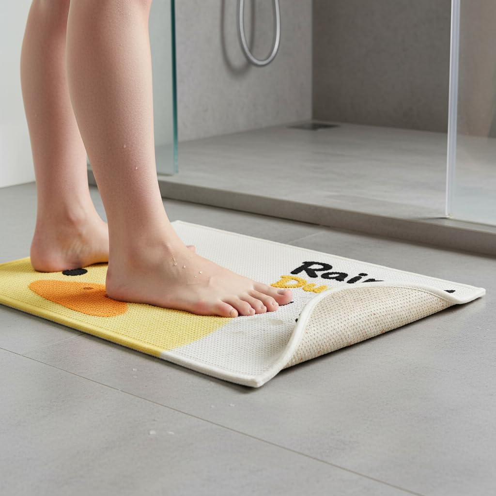Tapis Bain Antidérapant Lavable 4 mm, 60 * 90cm