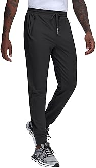JWM Regular/Tall Mens Athletic Joggers Lightweight Workout Running Gym Training Pants Tapered Sweatpant with 3 Zipper Pockets