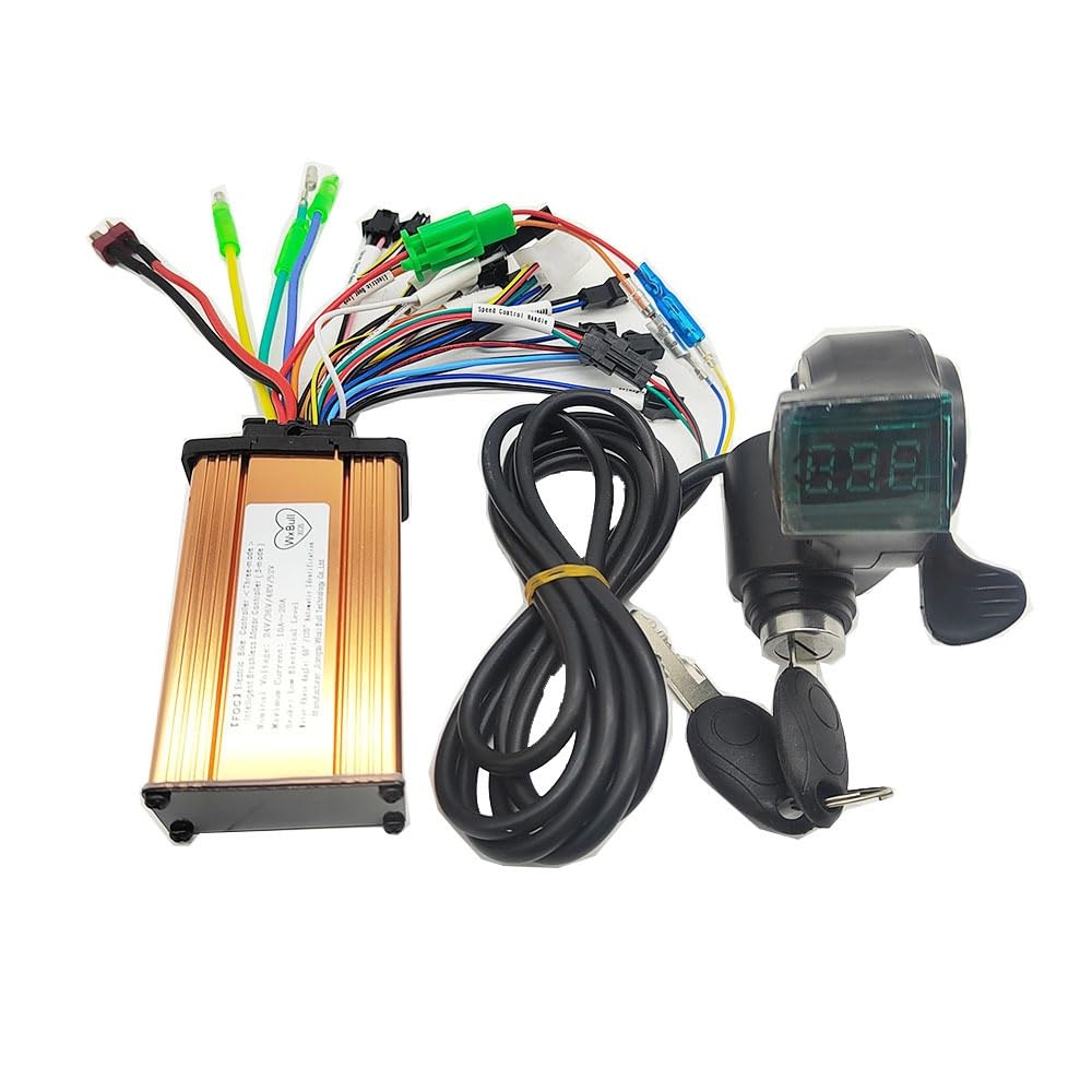 Webjay Thumb Throttle Kit Ebike Controller Electric Bike/Bicycle E-Bike E-Scooter Brushless Controller 24V 36V 48V 250W 350W 10A 12A 15A 18A 20A With Twist Thumb Throttle Brushless Motor Controller(Thumb Throttle Kit)