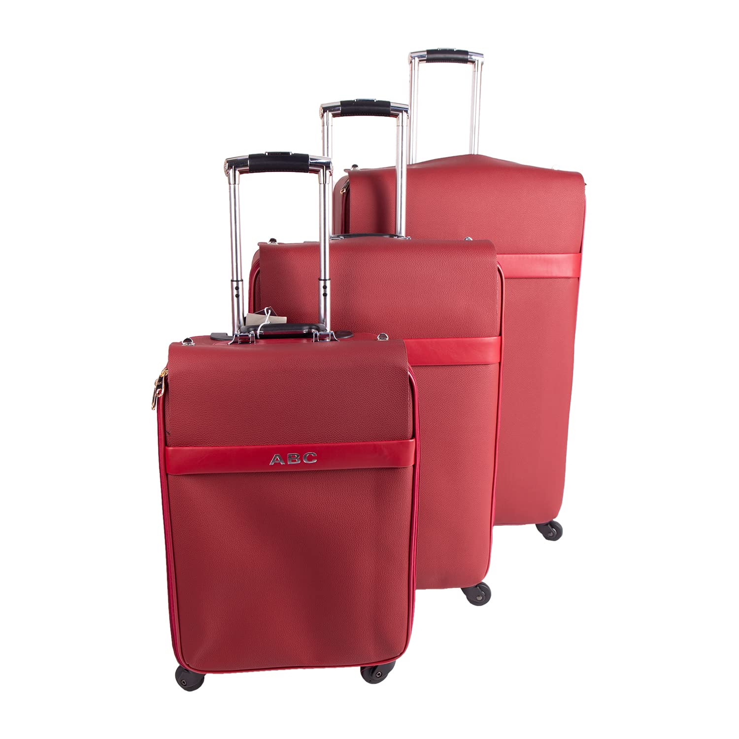GenericABC Stylish 3-Pieces Lightweight Durable Travel Luggage Trolley Suitcase/Bag Set for Men Women - RED (29/25/21 Inch)