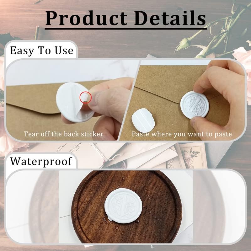 Miniatura 8 de 50 calcomanías para sello de cera del alfabeto, sellos de sobre, autoadhesivos, calcomanías para sellos de sobre para invitación de boda, Navidad,