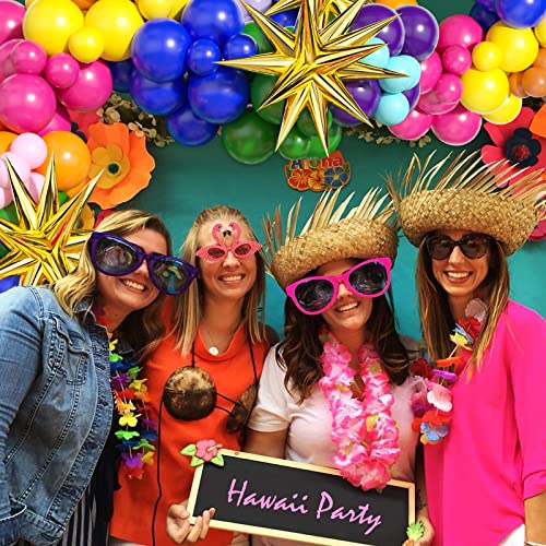 Tropical Balloon Arch Kit, 104Pcs Tropical Balloon Garland Hot Pink Green Yellow Orange Purple Blue Hawaiian Balloons Birthday Themed Party Decorations, Beach Theme Party Decorations #TOP3
