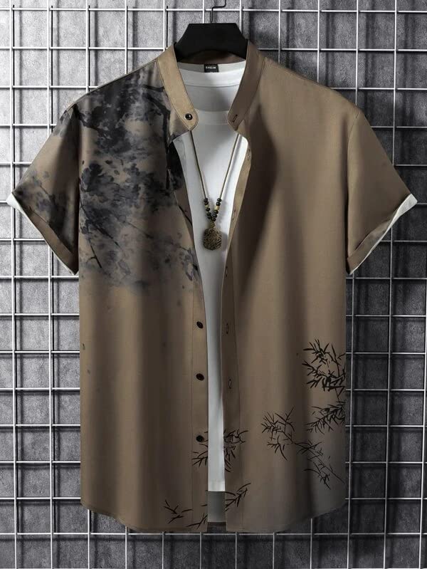 Image of Men's Lycra Digital Print Casual Shirt