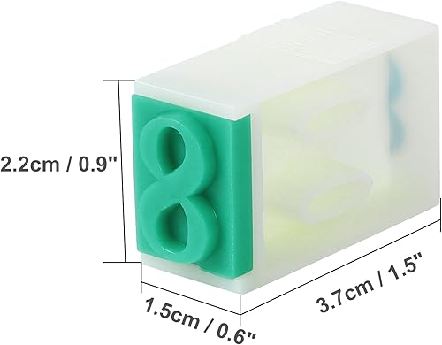Miniatura 6 de uxcell Sellos de números desmontables, 1 juego de goma de carácter 0-9 dígitos sello de número de combinación sello de número personalizado