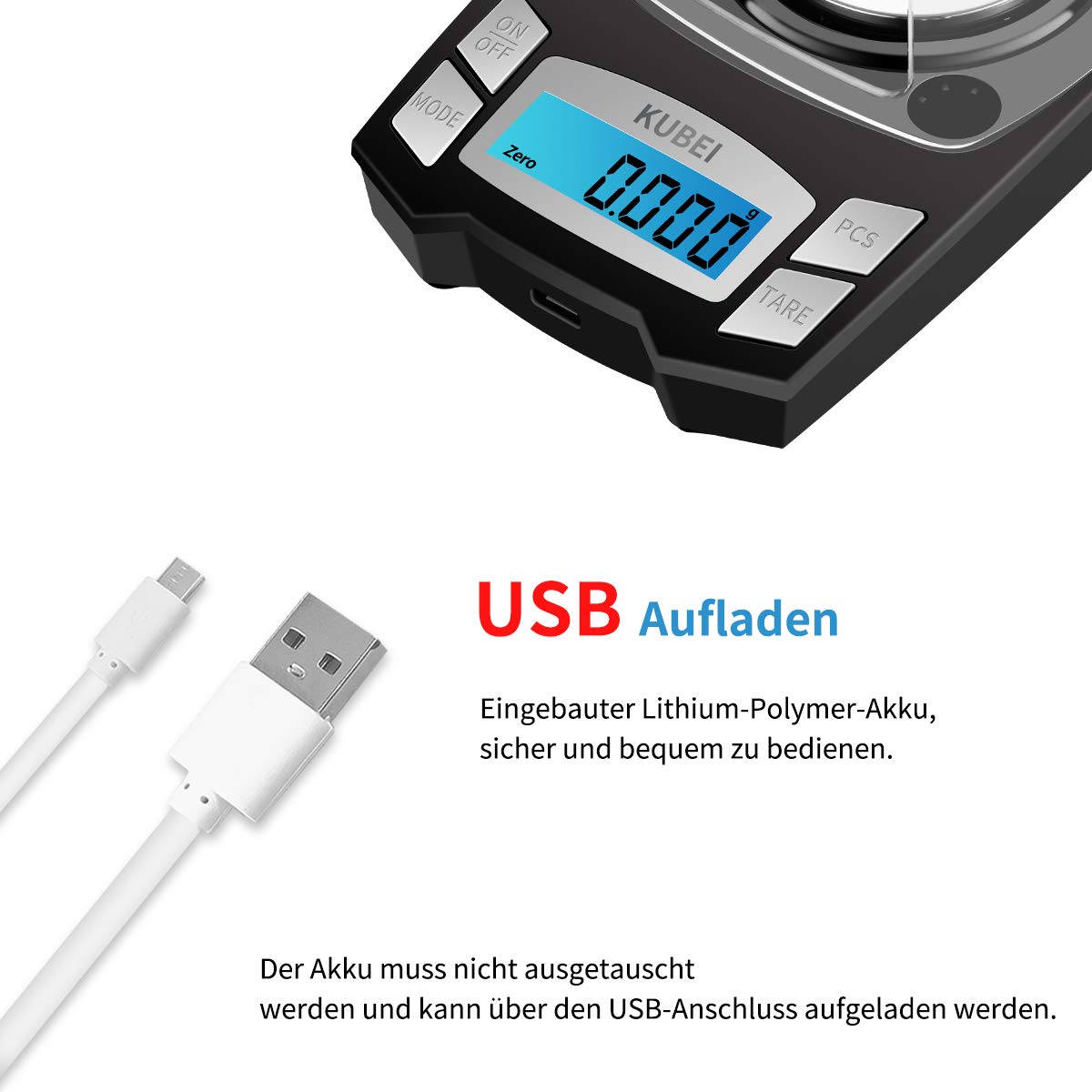 Báscula digital de 100 g/0.001 g, carga USB, báscula de miligramos, báscula digital de alta precisión, báscula de oro, báscula fina para joyas con pesos de calibración, pinzas, bandeja de pesaje
