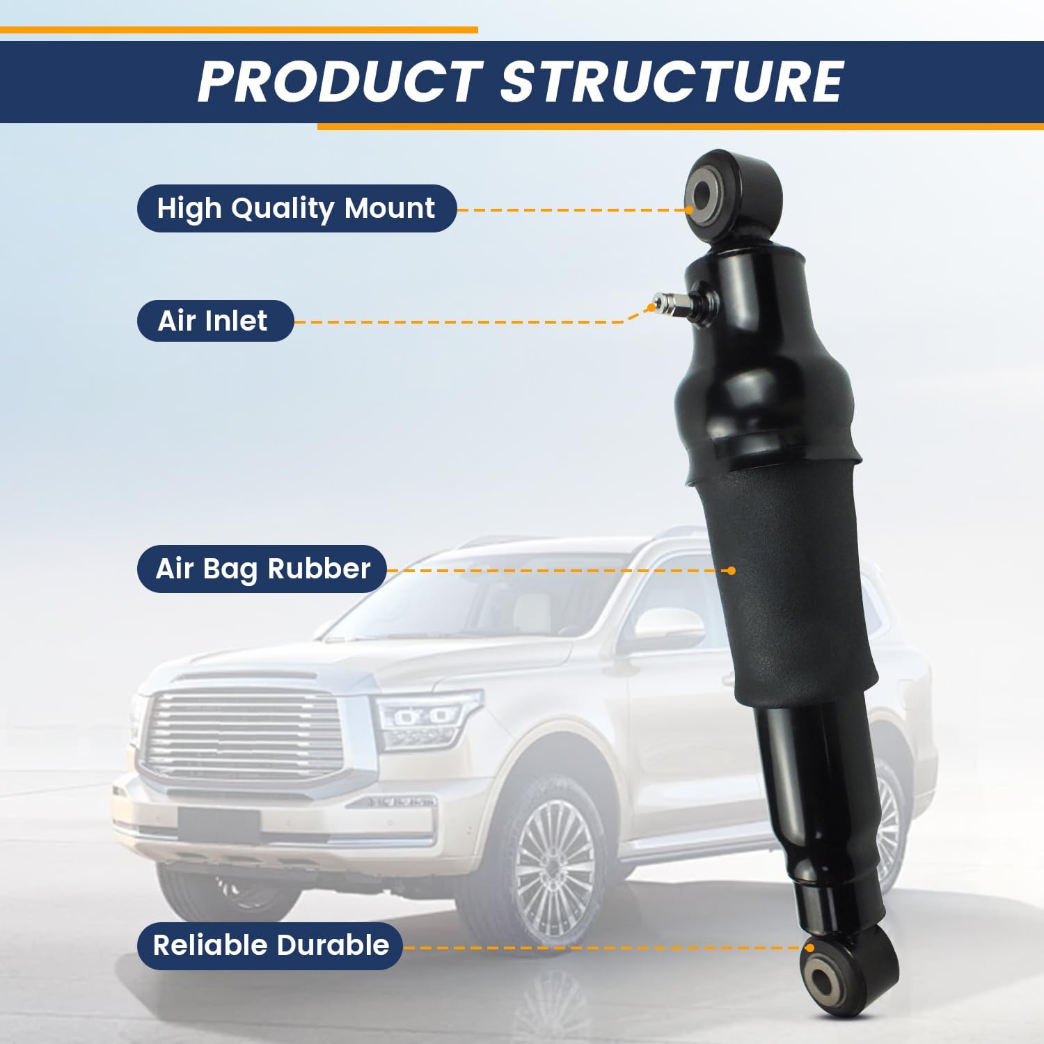 Rear Air Suspension Shock Absorber Struts Compatible with Infiniti QX56 2004-2010, for Nissan Armada 2005-2015, 2PCS (1T-2A929N)