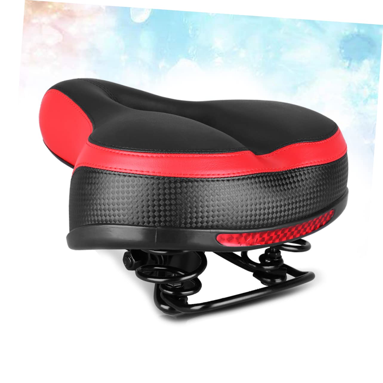 Gatuida Seggiolino per Bicicletta Sella Seggiolino per Bici Extra Large Cuscino del Sedile Parti Montagna Selle Sedili Larghi Mountain Bike Seggiolino Bici Imbottito Ergonomico Rosso