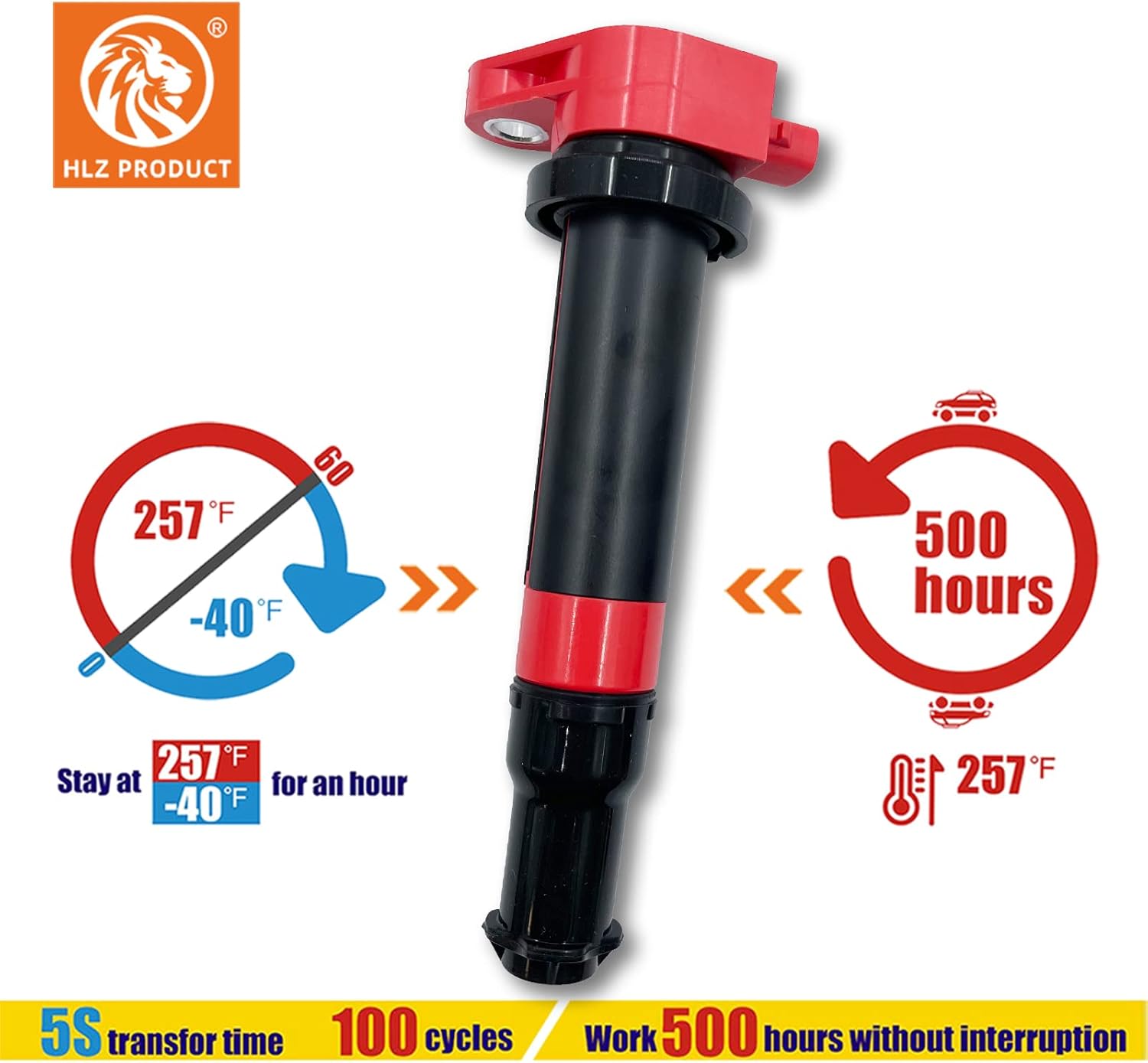 HIGH ENERGY Ignition Coil Pack Of 4 Compatible with Hyundai Accent Kia Rio Rio5 Dodge Attitude 2006 2007 2008 2009 2010 2011 1.6L VVT Compatible UF-499 27301-26640 C1543 UF499 2730126640