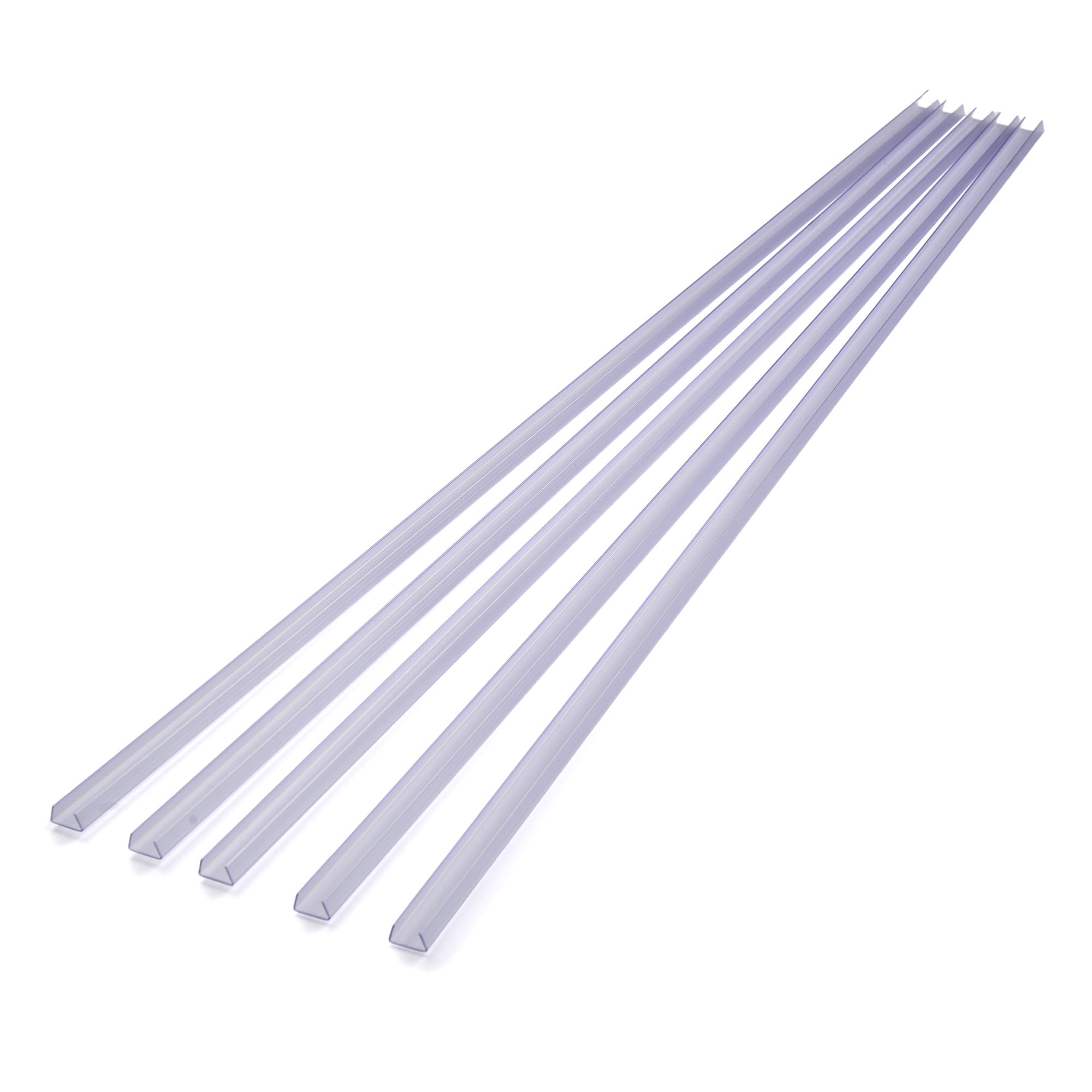 DELight DEL-M031M 39" Plastic U Channel System 5PCS Clear PVC LED Track