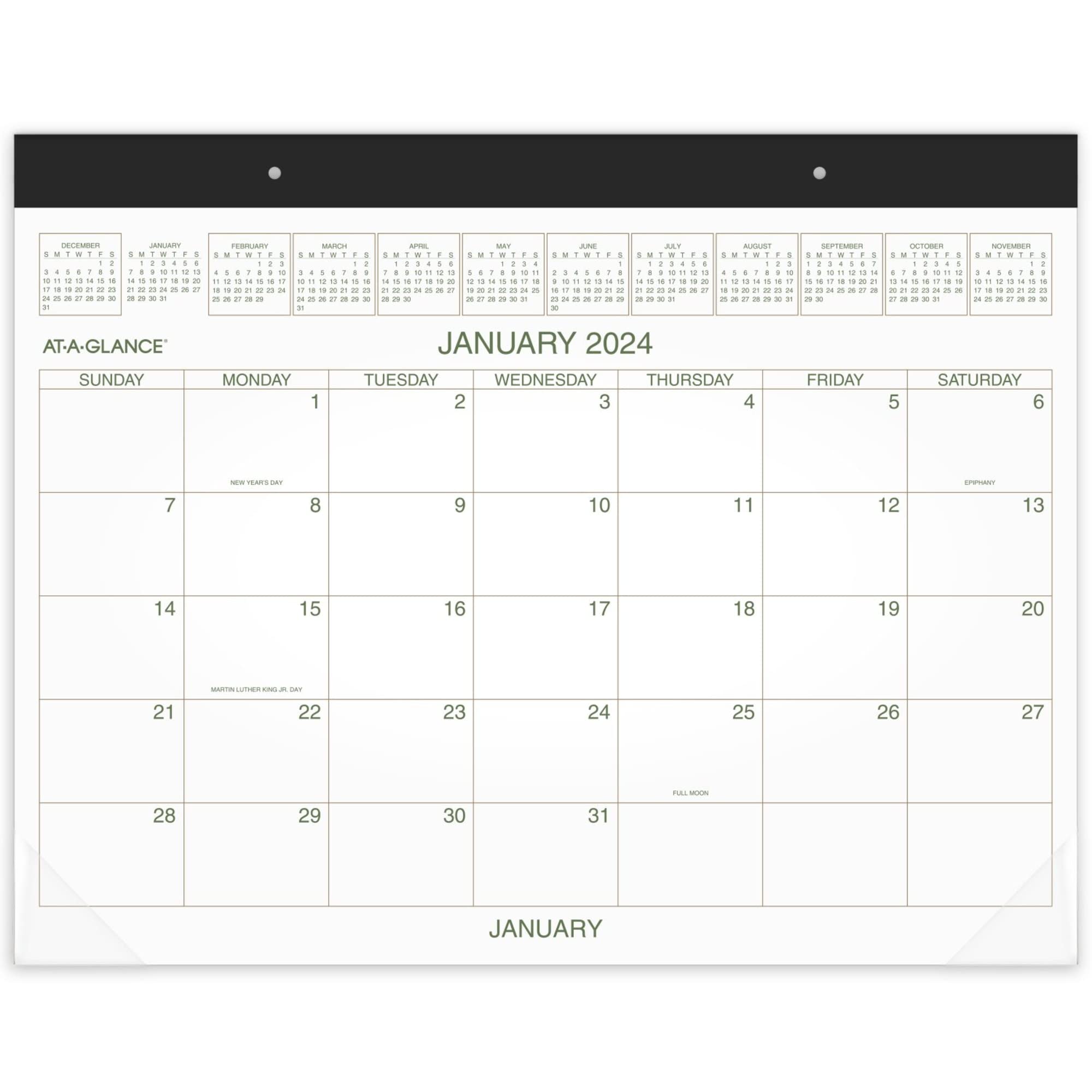 Calendario mensile 2024 AT-A-GLANCE®, 2 colori, 53 x 43 cm, da gennaio a dicembre 2024, GG250000