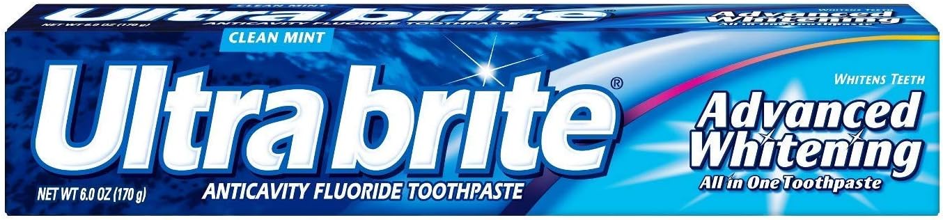 Ultra Brite Advanced Whitening Toothpaste Clean Mint 6 oz (Pack of 8)