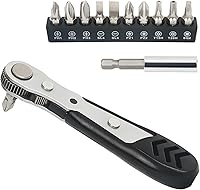 Vista 12 de STREBITO Mini juego de trinquete, 22 piezas destornillador de trinquete de ángulo recto de 1/4, llave de trinquete pequeña de 36 dientes