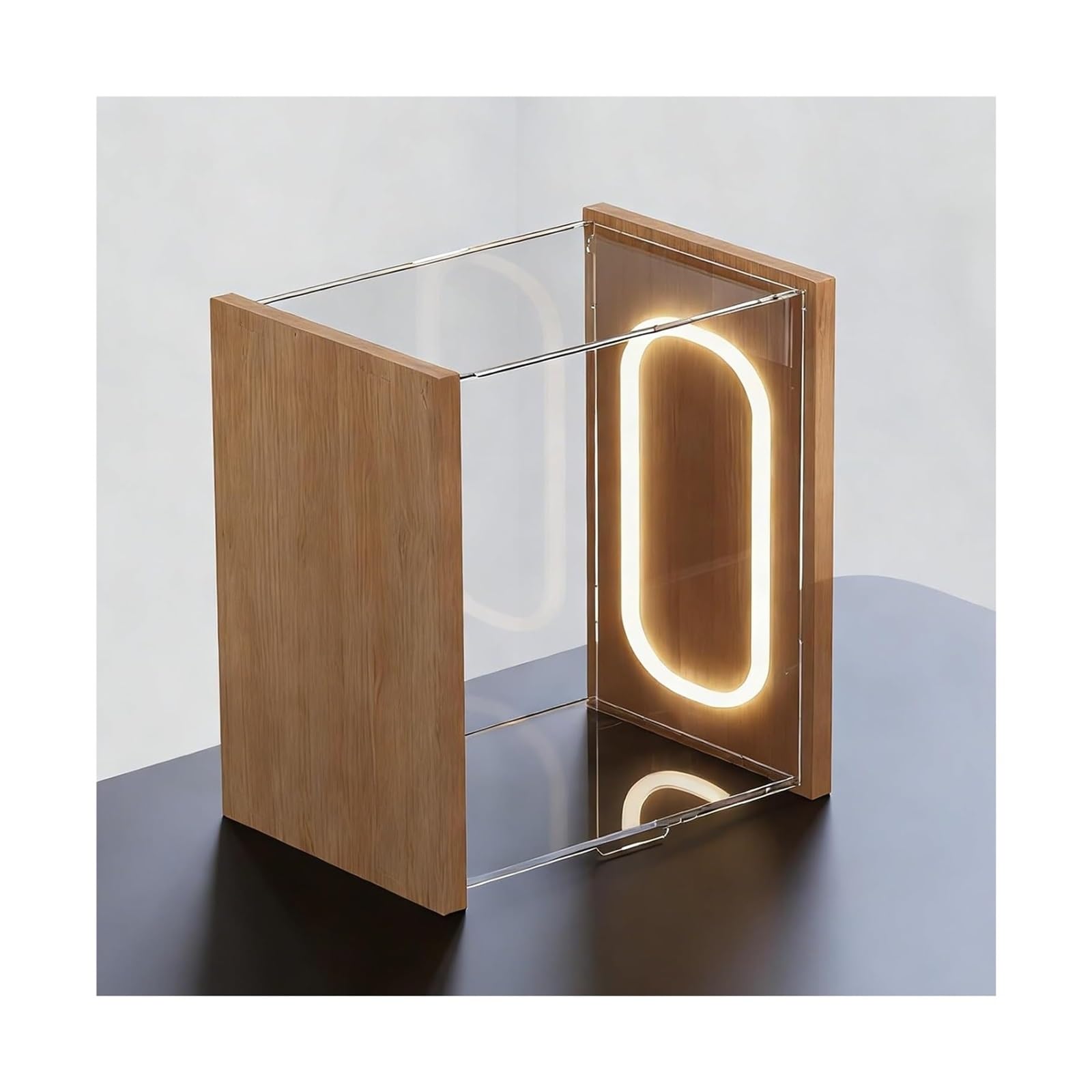 Acrylic Display Box, Acrylic Display Box With LED Light And Lid For Collectibles Multiple Sizes(40x40x40cm(16x16x16in))