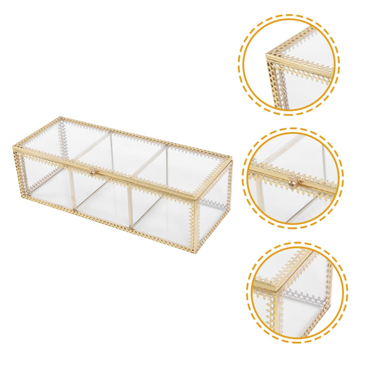 SOIMISS Coffret à Bijoux en Verre Compartimenté pour Coiffeuse, Rangement