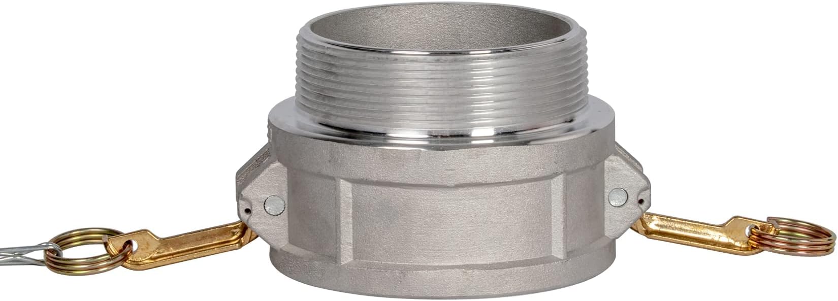 Quafwia 1 pc Aluminum Gravity Cast Cam lock fitting Standard (4" Type B) Cam and Groove Hose Fitting, Female Coupler x Male NPT Thread camlock fitting with Heavy Duty Brass Handles (4")