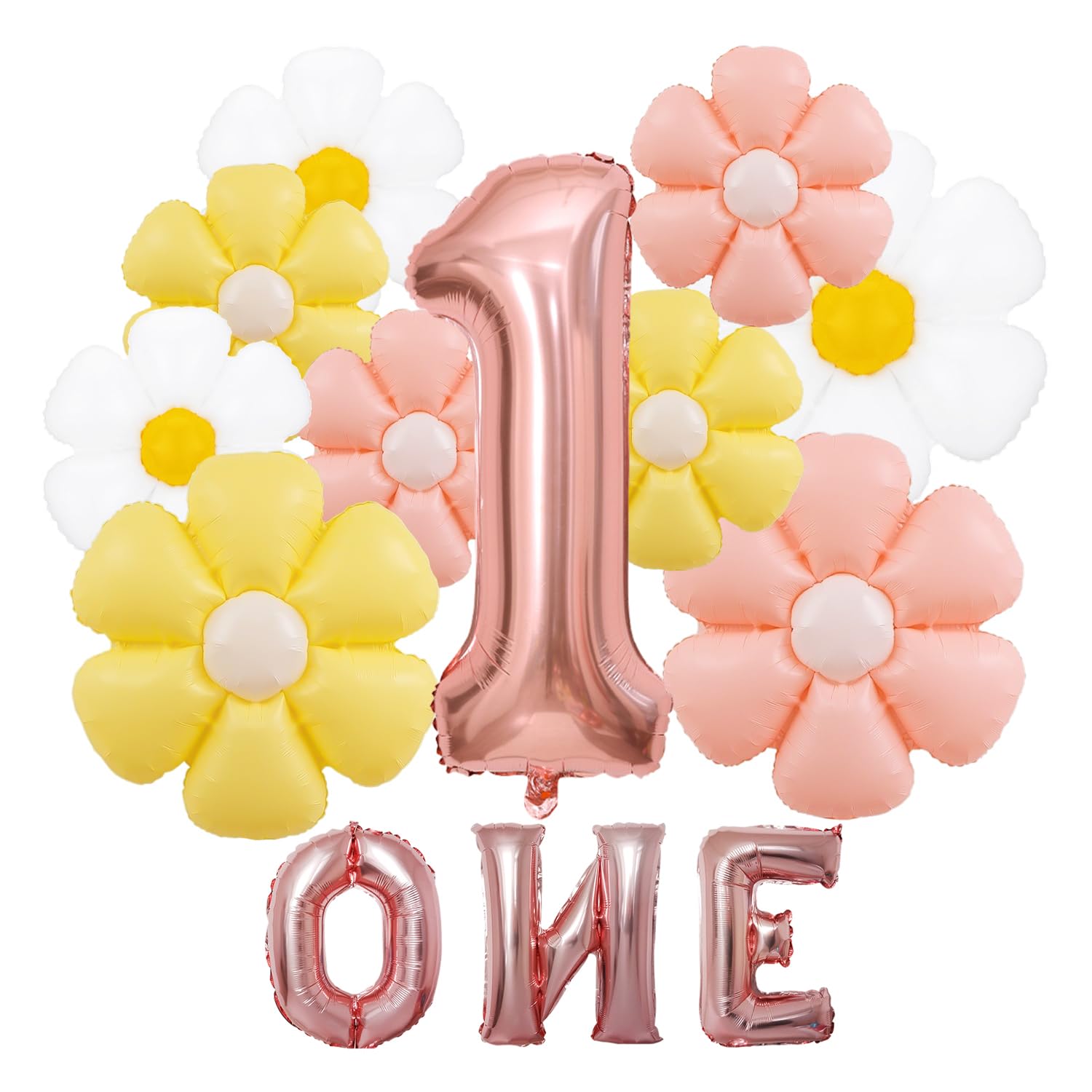 Gdfhbd Multicolor 1 Set Of 1 Year Old Daisy Balloon Set, Birthday Party Balloons, Party Scene Arrangement, Creative Photo Props.