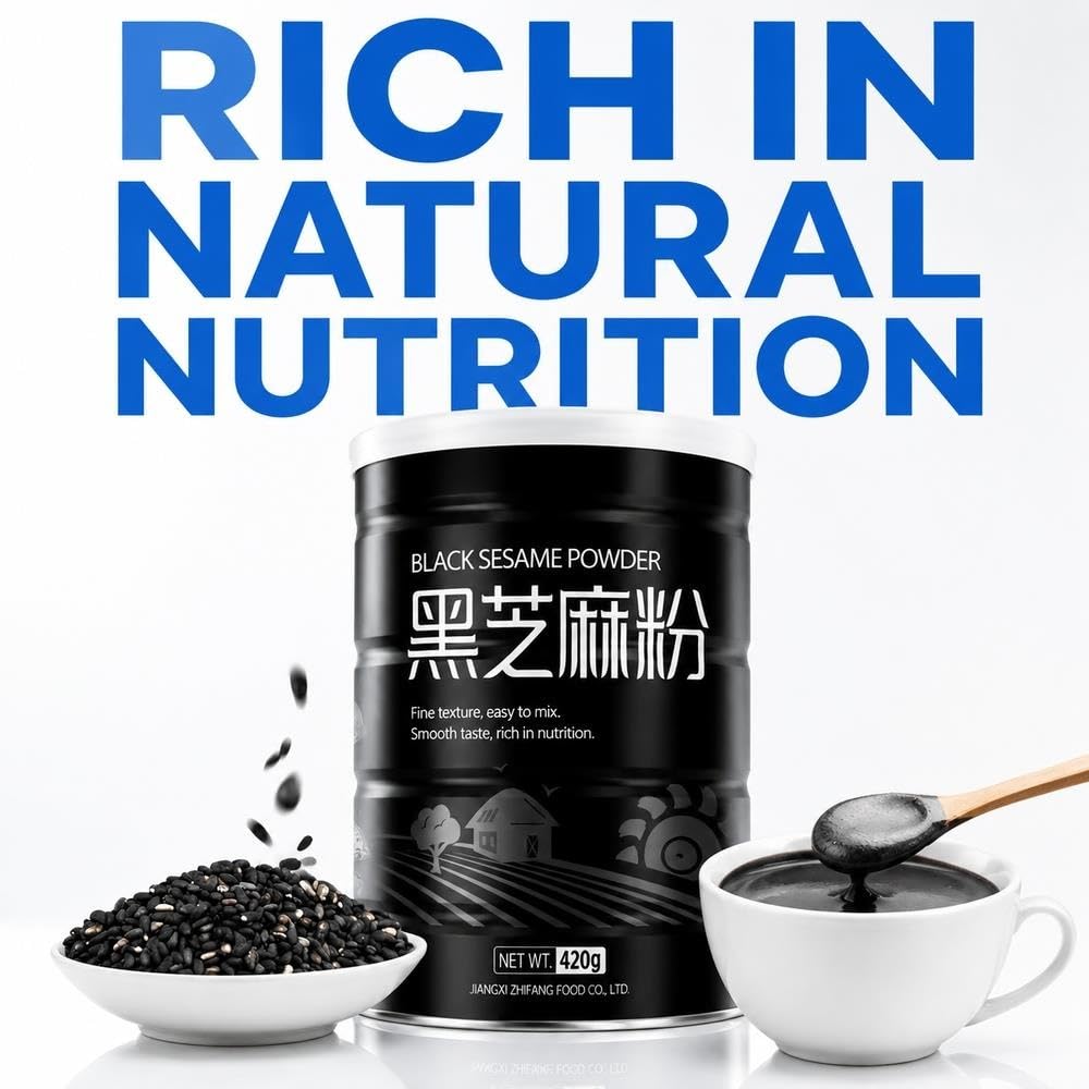 Polvere Di Sesamo Nero 420g Pasta Macinata Fine