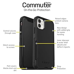 OtterBox iPhone 11 Commuter Series Case - BESPOKE WAY (BLAZER BLUE/STORMY SEAS BLUE), slim & tough, pocket-friendly, with port protection