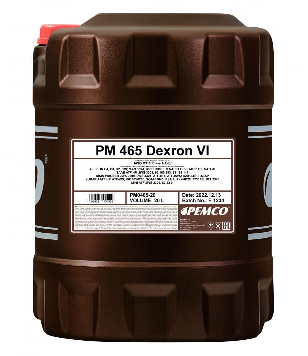 PEMCO iMATIC 465 DEXRON VI - Olio per cambio automatico D VI, MB 236.14, 20 litri