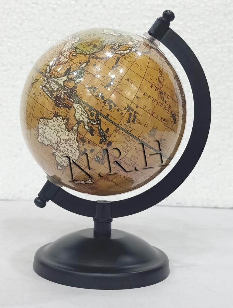 Carte du monde nautique pour décoration de table ou de bureau Multicolore