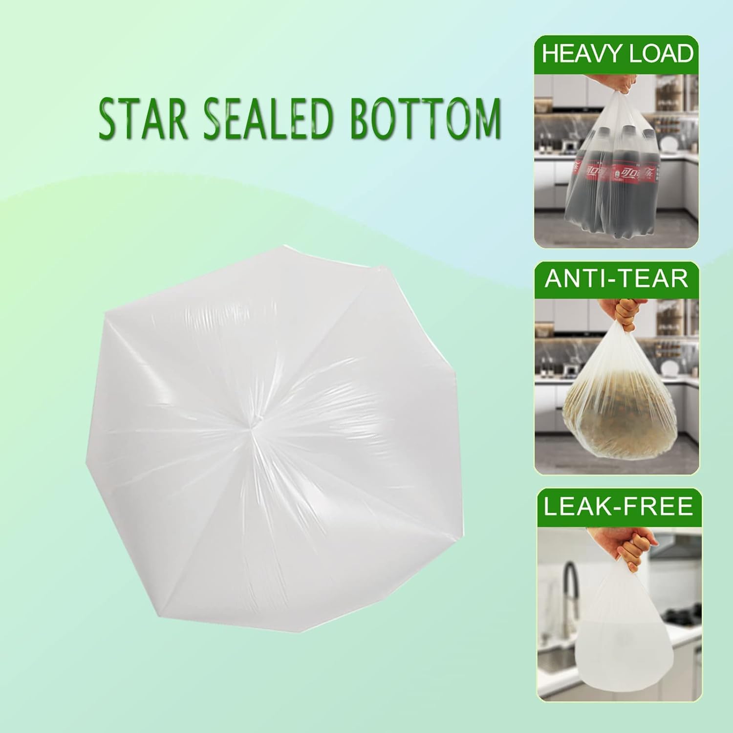Bio Müllbeutel 10 Liter – Ideal für Biomülleimer Komposteimer Küche Kompostierbare Biomüllbeutel Müllsäcke mit Griff Biomülltüten für Lebensmittel (1000)