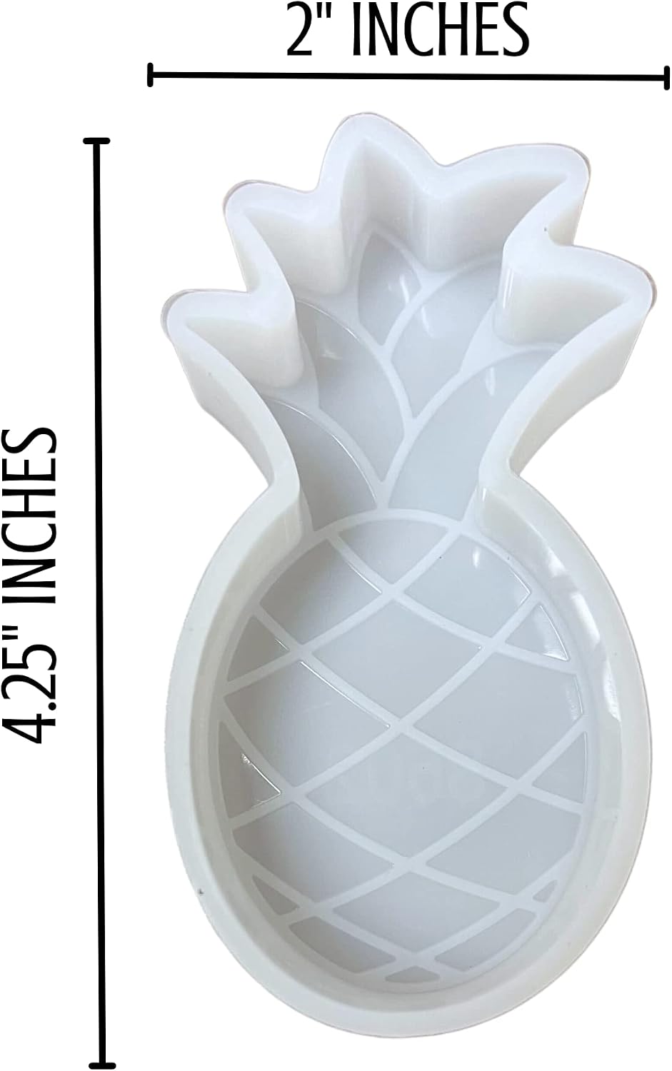 Pineapple Car Freshie Silicone Mold | 4.25 x 2 x 0.8” inches Fruit Summer Tropical Molds with Lines Leaves for Scented Aroma Beads Car Candle, Soap, Resin, Oven Safe Bake Up to 450 F