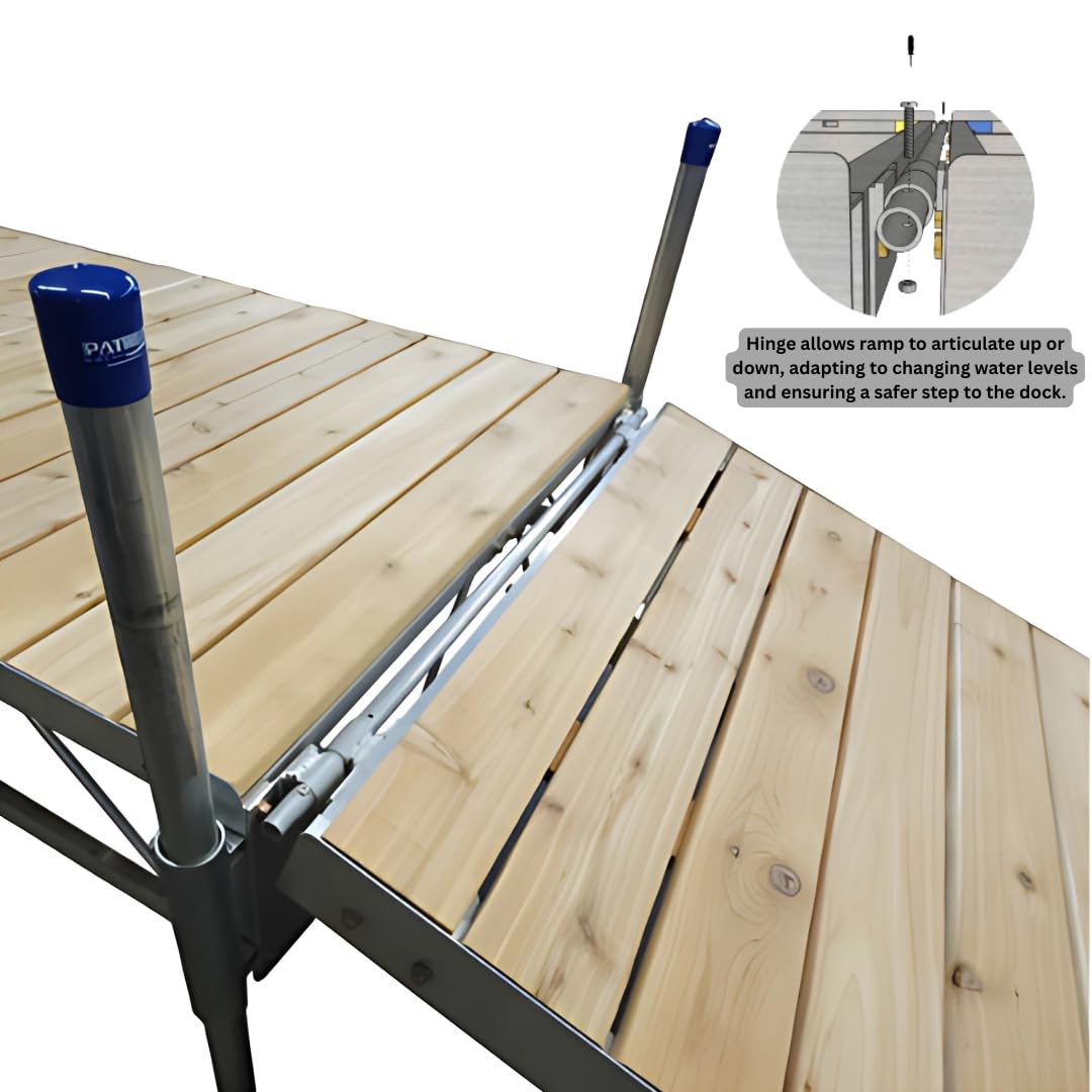 4'x8' Shore Ramp Kit for Truss Style Stationary or Rolling Dock (Gray Poly Decking) (10351)