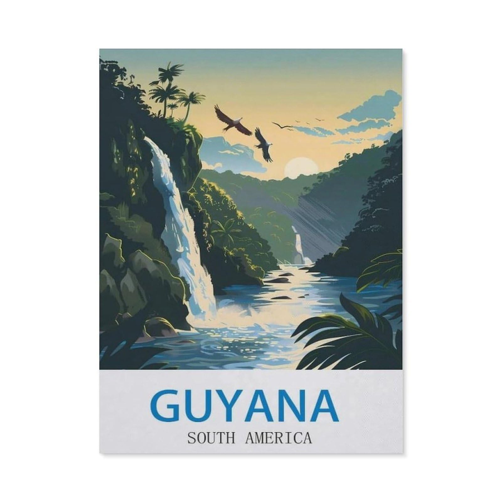 Tin Sign，Guyana South America，Retro Plaque Vintage Iron Painting Decor Funny Hanging Crafts for Office Bedroom Living Room Club(15x30cm）6x12 inch-ED21