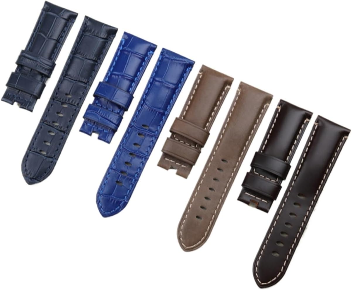 HMFang 24mm 26mm クロコダイルパターン 本物の竹革時計バンド パネライ ストラップ PAM441 ブレスレット バタ