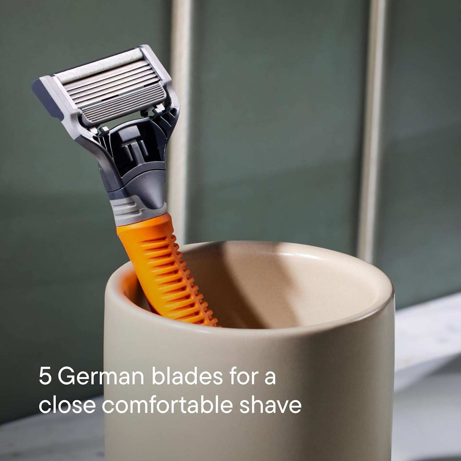 Harry's Shaving Kit for Men - Razor Handle, 15 Razor Blade Refills, Travel Blade Cover - Orange