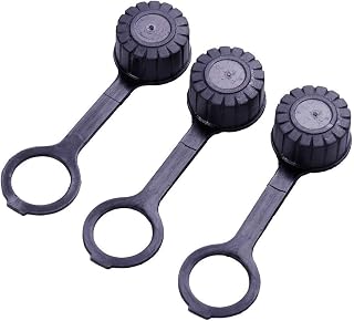 3 Rear Vent Caps with Rubber Gasket and Tether Leash Anti-Lost for Gott Rubbermaid Essence Wedco Briggs Rotopax