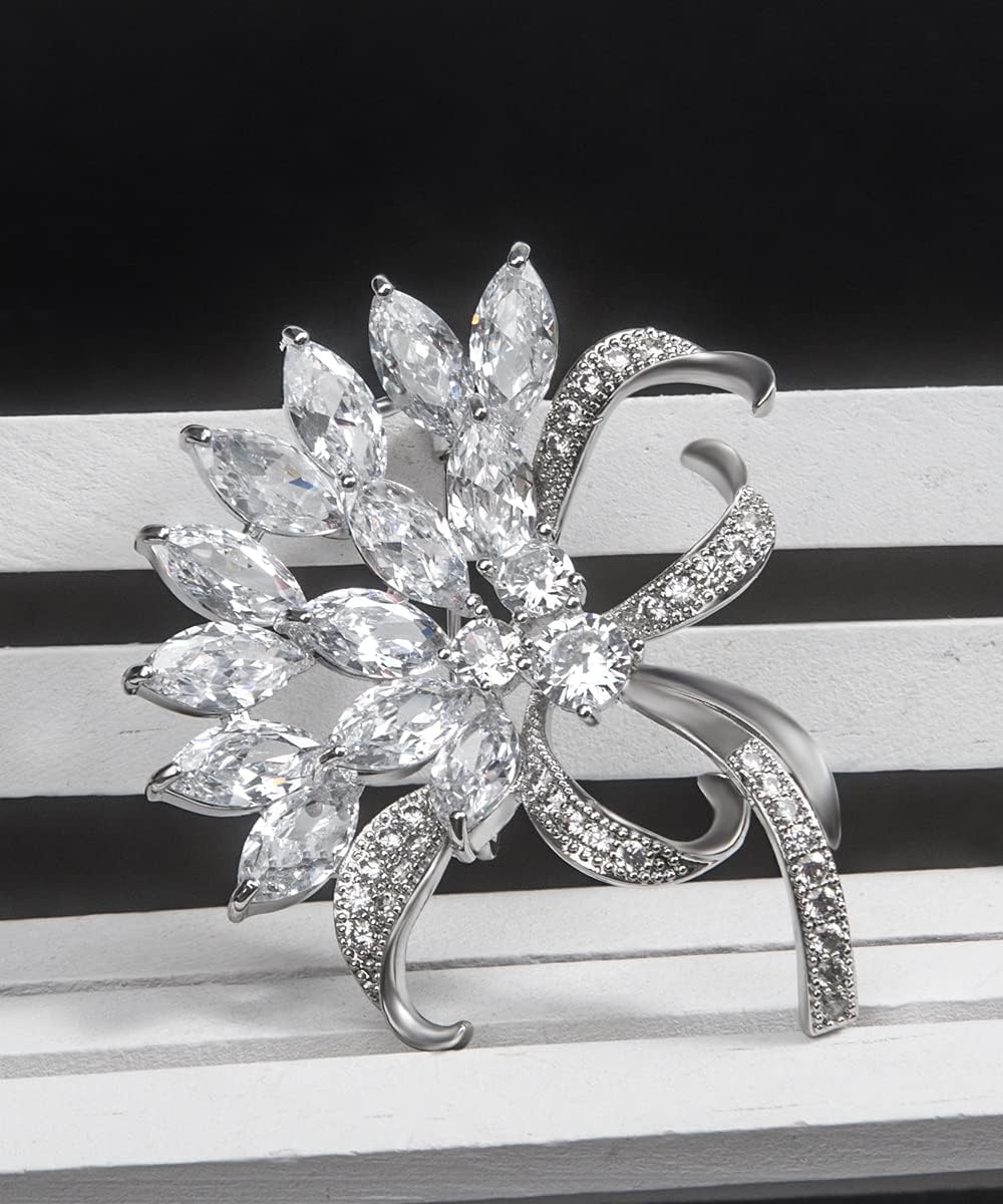 Brooches for Women, Cubic Zirconias Broach Pin Fashion Jewelry Gift Brooch Pins for Wedding Party Birthday Banquet