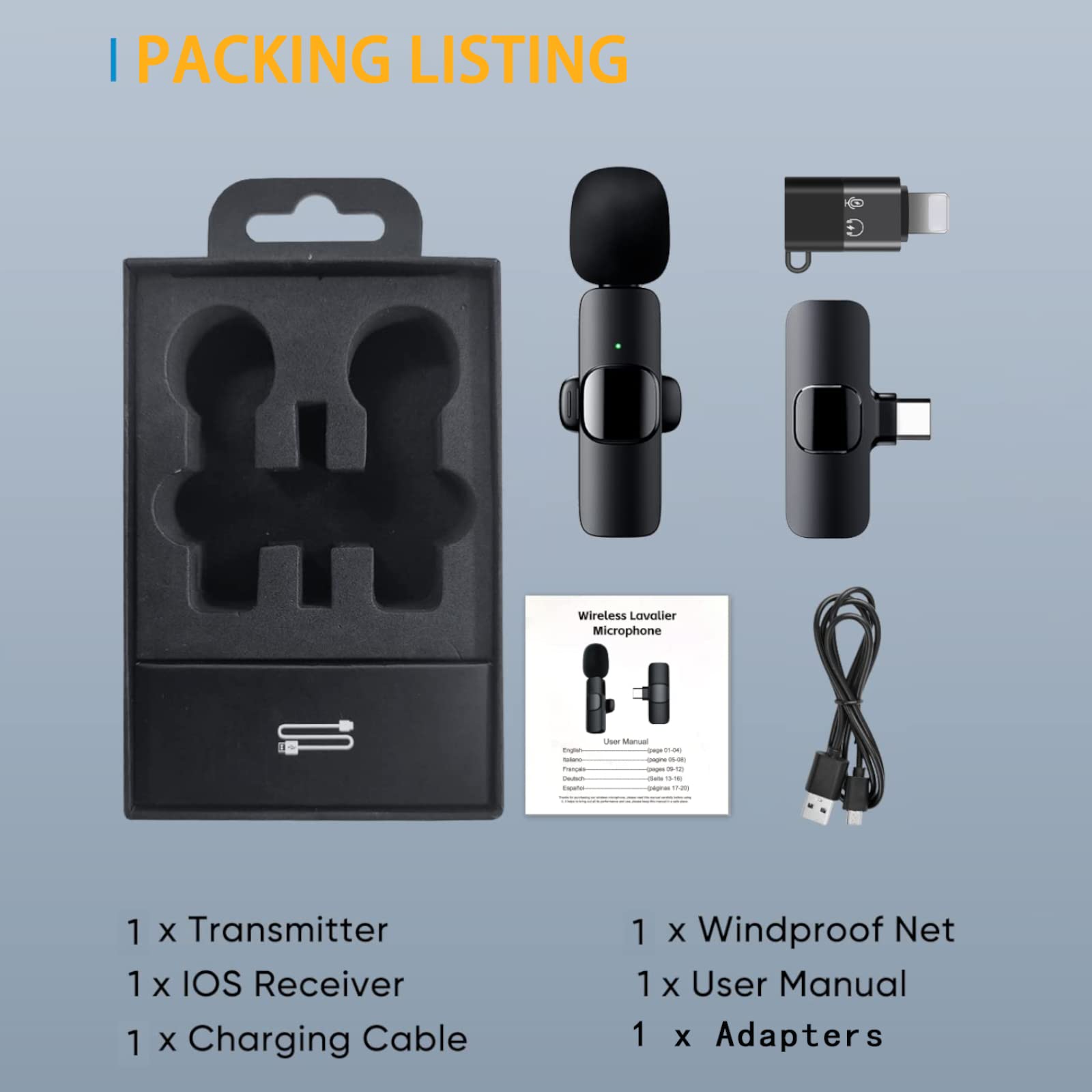 Lavalier Mikrofon für iPhone/Android, Mini Wireless Microphone Plug & Play lavalier mikrofon Wireless für YouTube/Facebook-Live-Stream, TikTok Vlog (Keine App und Bluetooth erforderlich)