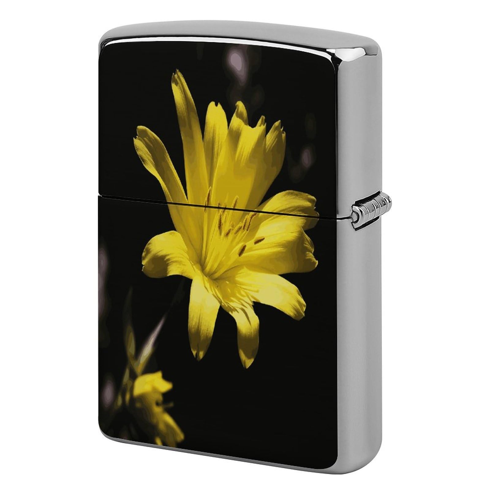 Fodpand Style Flower With Yellow Metal Lighter Case Cover Lighter Sleeve