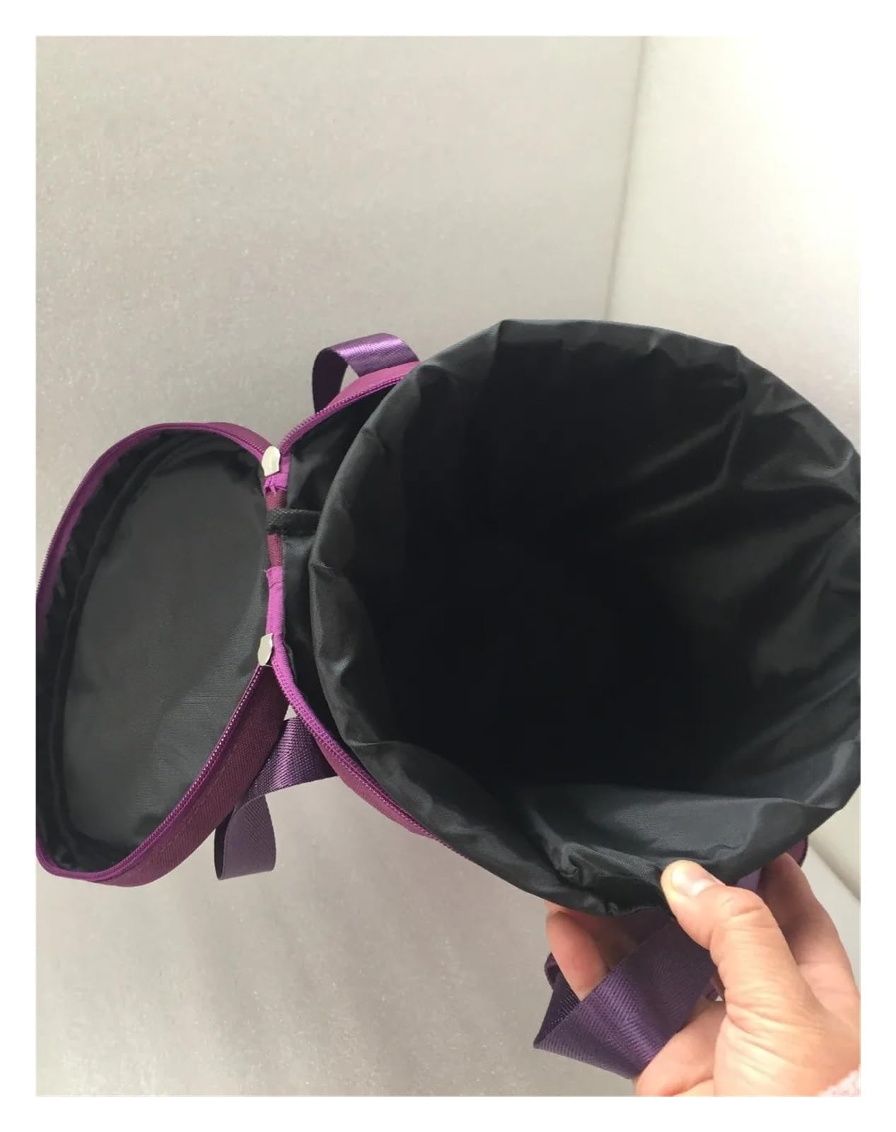 Bolsa para Cuenco Tibetano Bolso de tela acolchado color morado for sostener un cuenco tibetano cristal 6,5 pulgadas, bolso alto con forro móvil