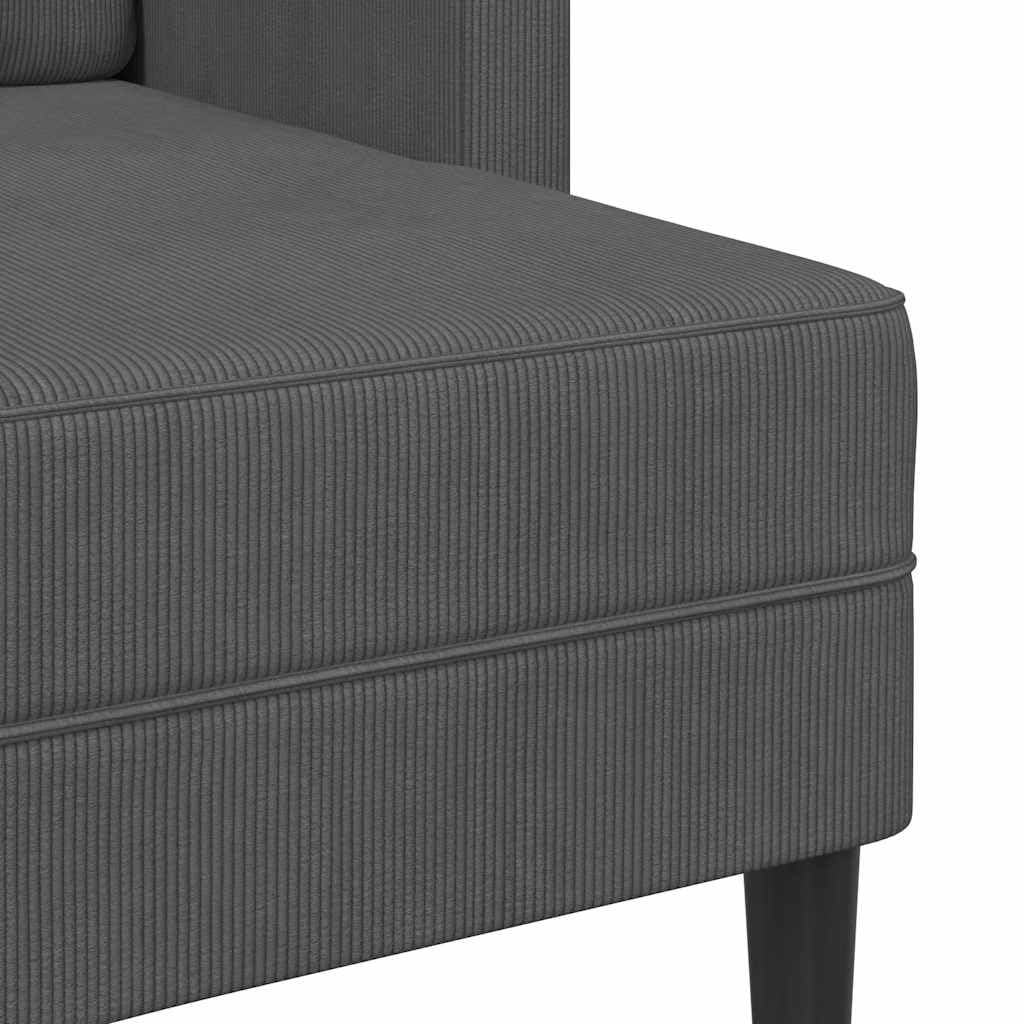 vidaXL 2-Sitzer-Sofa mit Chaiselongue L-förmig Dunkelgrau 125 cm Leinen