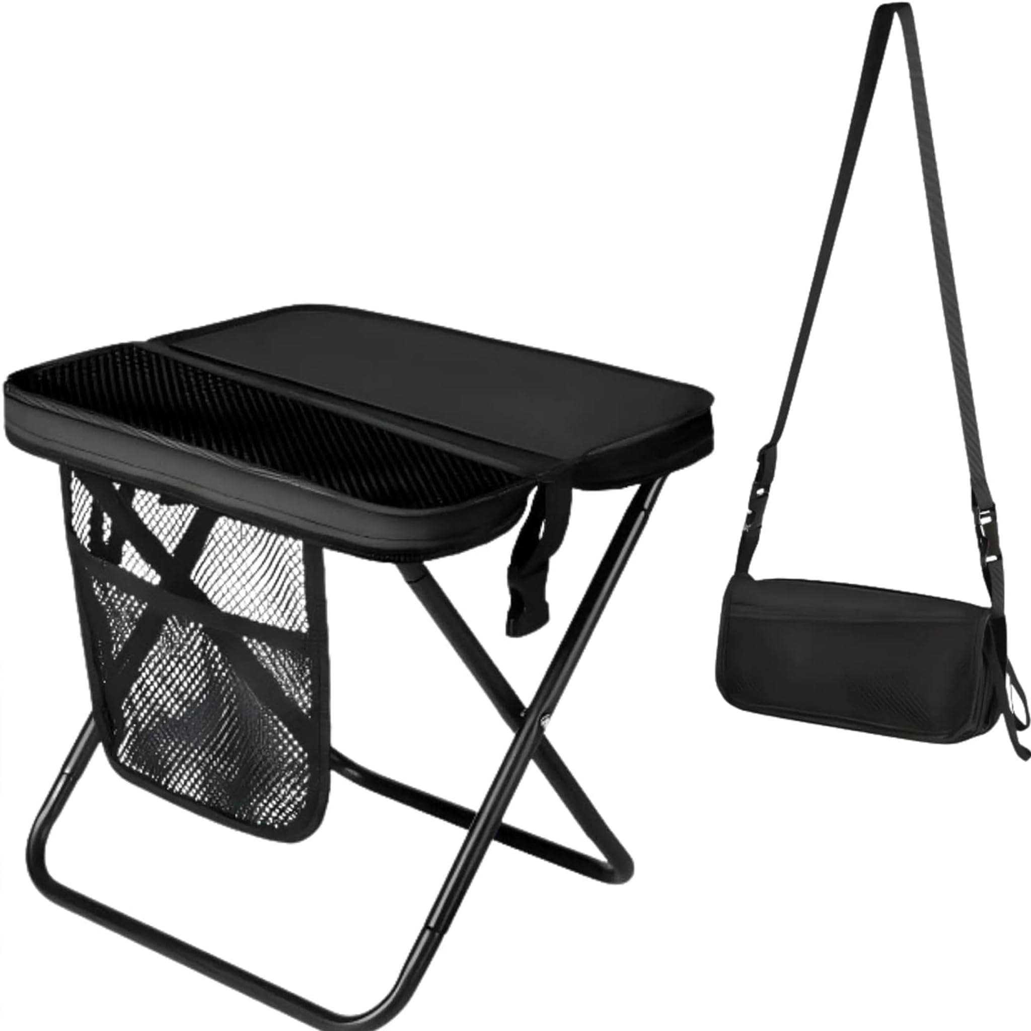 Folding Camping Stool, Portable Small Folding Stool, Heavy Duty 250LB Load Capacity, Handbag Pocket Chair for Fishing Hiking Gardening Beach & Outdoor Activities