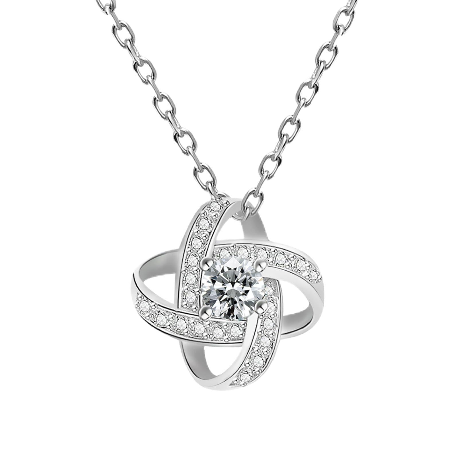 Mothers Day Gifts for Mom from Daughter Son, Mom Birthday Gifts for Teens Girls Girlfriend Mom Women Necklace 925 Sterling Silver Necklace Love Knot Necklace Sunflower Necklace for Women