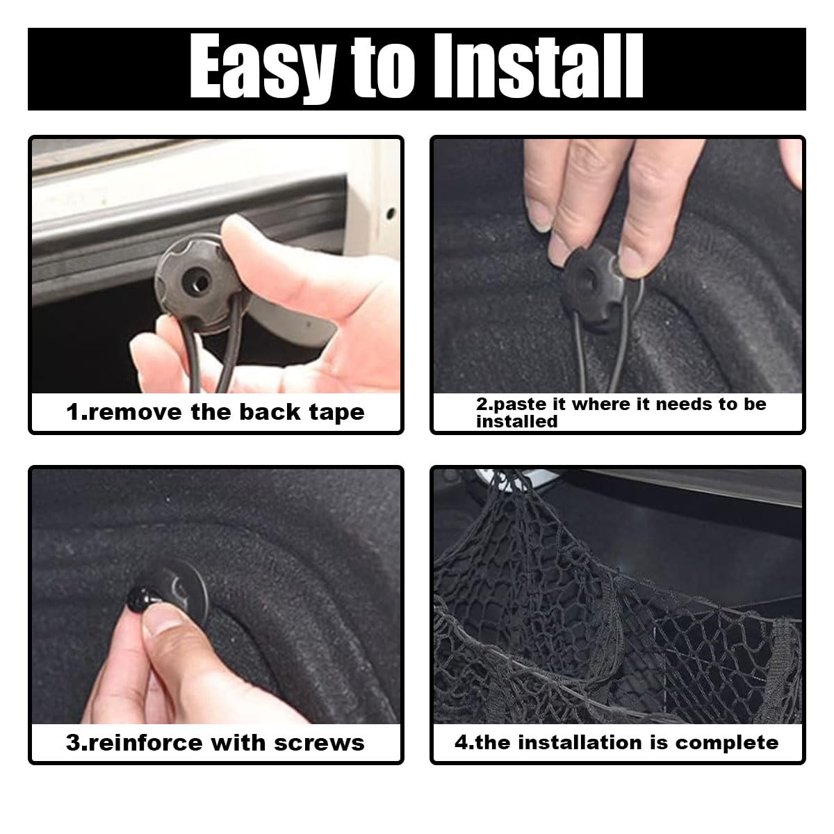 Snapklik.com : Detachable Cargo Net For Car, Expandable 3 Pocket Heavy ...