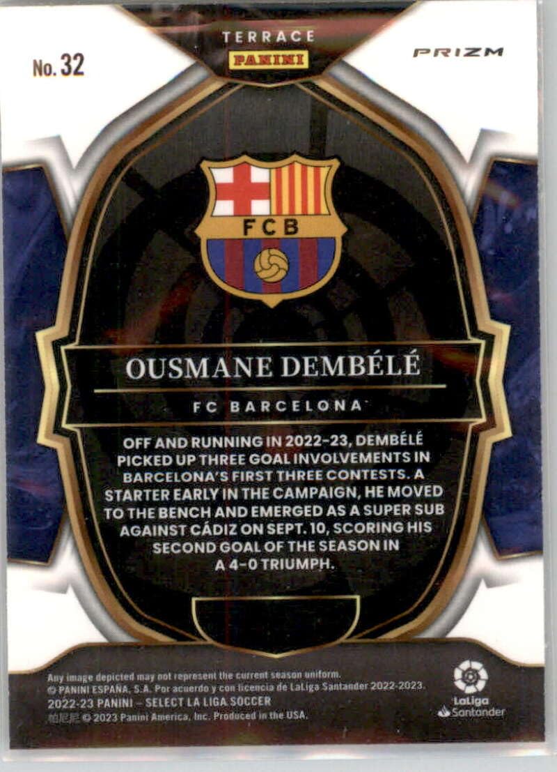Amazon.com: 2022-23 Panini La Liga Select Purple Mojo #32 Ousmane