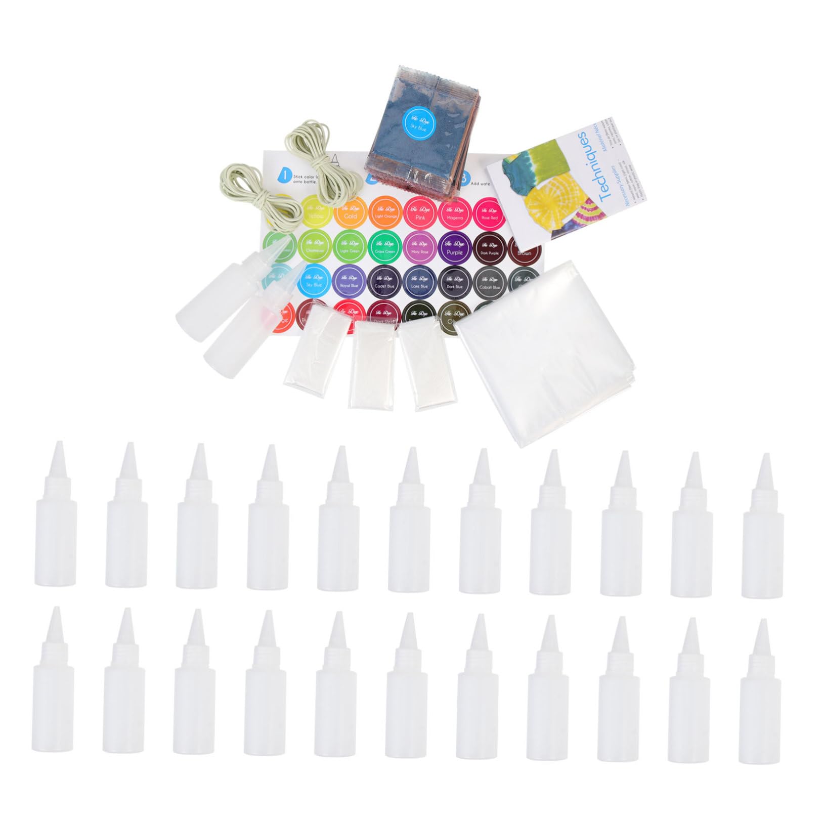 Kit de Teñido Anudado de para Recargas de Tinte para Ropa Suministros para Fiestas Manualidades para Niños Niñas Y Adultos
