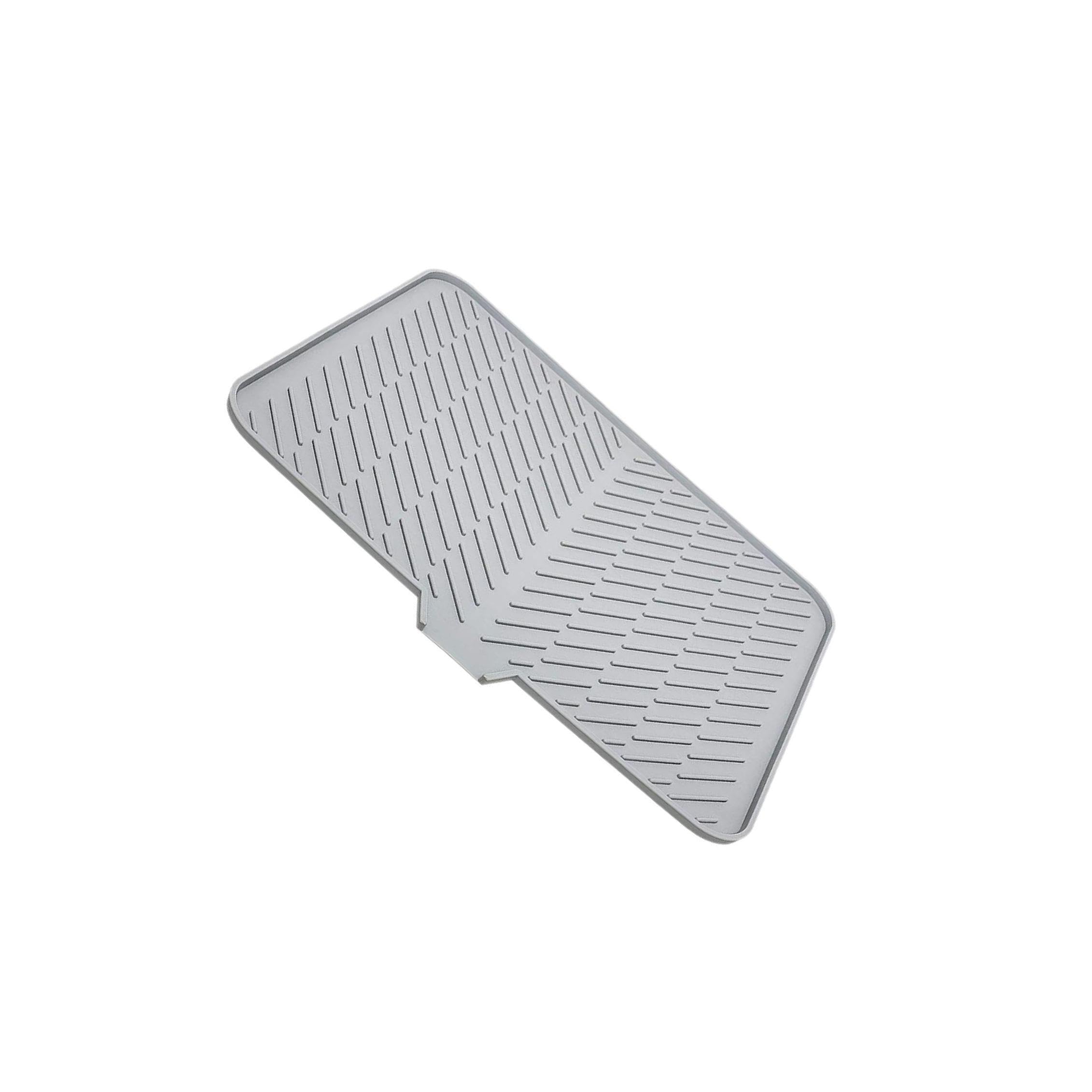 ALCXAZS Dish Drying Mat Silicone Drain Pad Efficient Air Drying of Dishes While Maintaining Sleek Kitchen Environment Utensils Kitchen Mat Tray with Built in