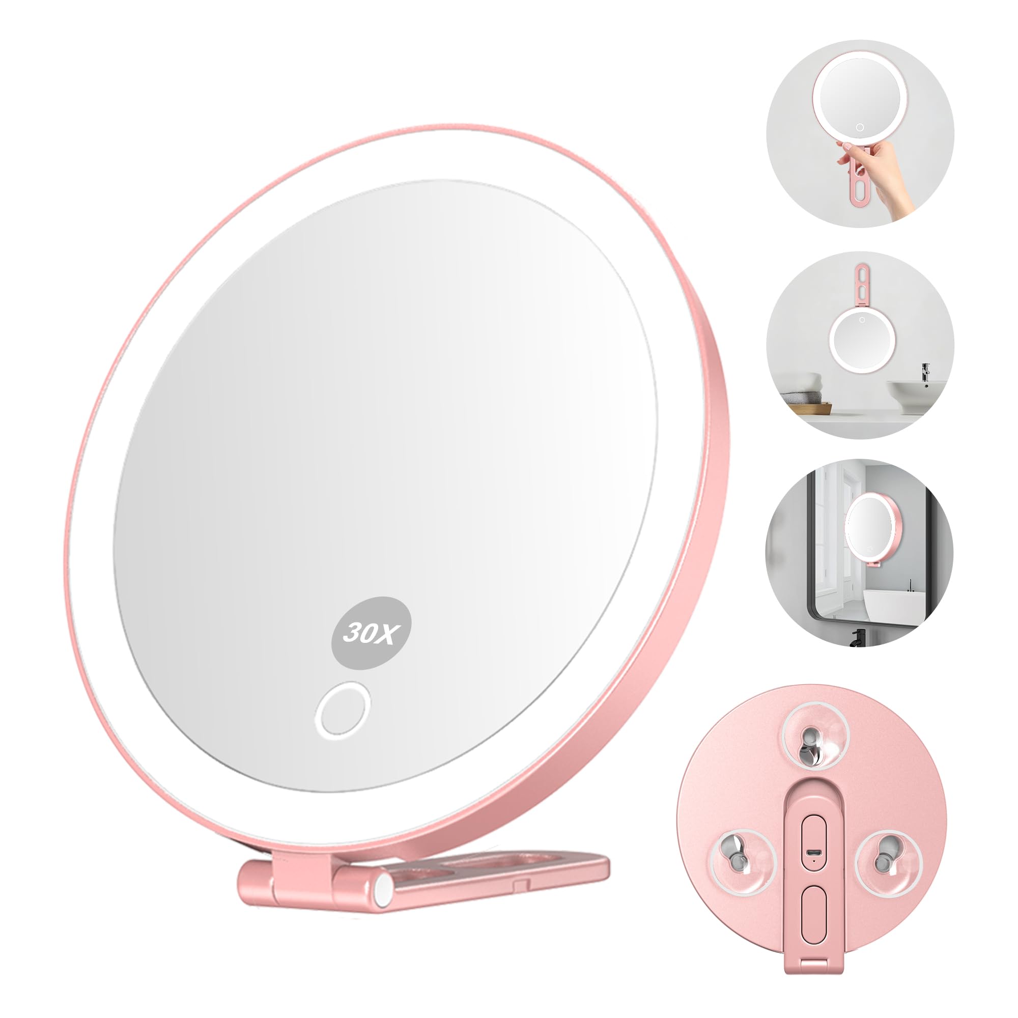 Miroir grossissant 30x avec lumière Mocado clarté et design haut de gamme