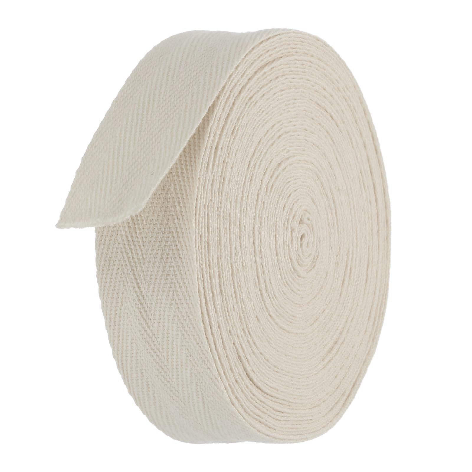 TA-VIGOR Cotton Twill Tape Ribbon 30mm, 10 Yards Bias Binding Tape Bunting Tape Soft Natural Herringbone Webbing Tape Roll for Sewing Dressmaking Gift Wrapping DIY Craft, Beige