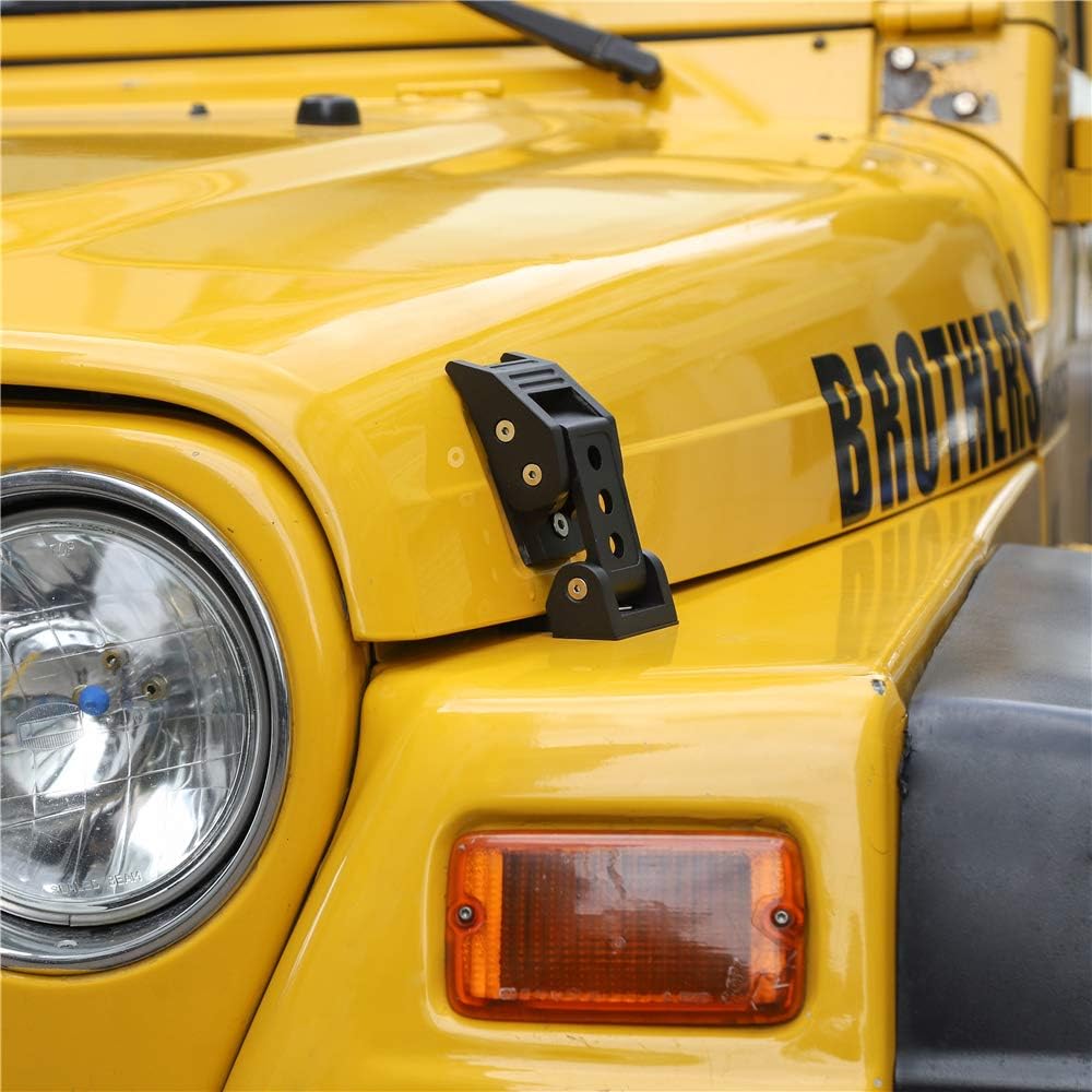 TJ Hood Latch Hood Lock Catch - JeCar Aluminum Hood Latches Catch Kit for Jeep Wrangler TJ Accessories 1997-2006